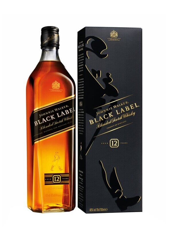Уиски Johnnie Walker 12-годишен Черен Етикет - 1л.