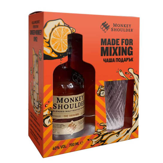 Уиски Monkey Shoulder с Чаша - 0.7л.