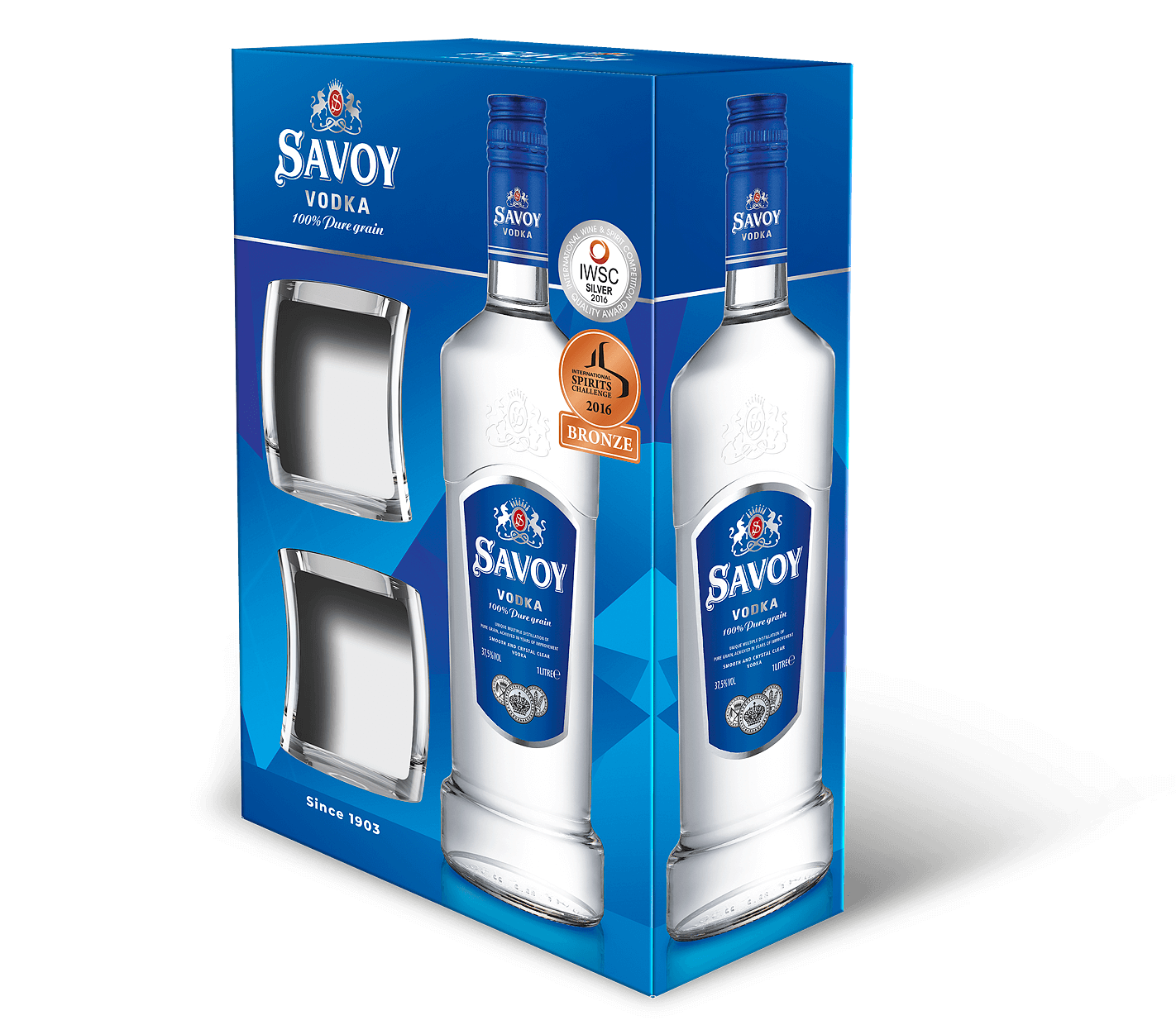 Водка Савой - 1л. + 2 Чаши