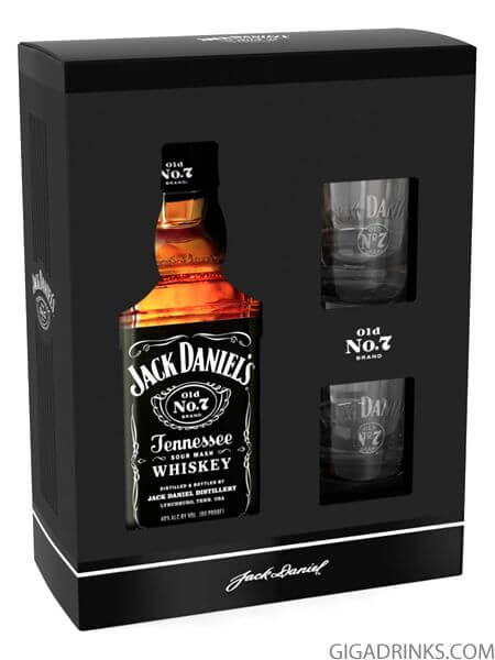 Уиски Jack Daniel's с 2 Чаши Картонена Кутия - 0.7л.