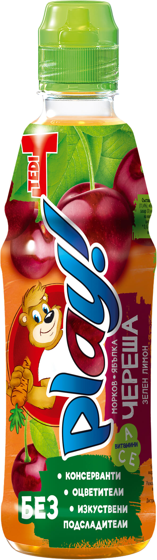 Теди Плей М.ЧерешаЗ.Лим-0.4l*12